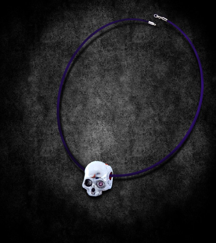 Teschio Pt-collana viola